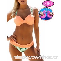 Womens Bikini Swimsuit Two Piece Bathing Suits Sexy Padded Push Up Bikini Set Halter Swimwear A Pink B07BZGKDFM